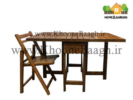 میز و صندلی چوبی تاشو 4 نفره