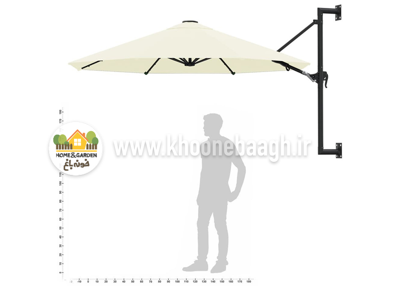 سایبان چتری پایه کنار مدل پروفشنال دیواری